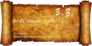Brünauer Zoé névjegykártya
